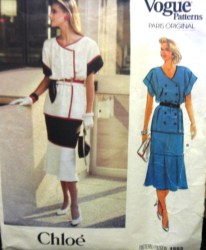 1552 CHLOE 2 BREASTED LOOSE SS TOP,LONGER A-SKIRT PATTERN 14